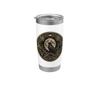 Design mistico con corvo pagano e luna occulta Bicchiere termico in acciaio inox doppia parete