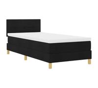 Design moderno LED integrato letto contenitore tessuto nero 80x200 cm