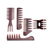 Design molto attraenteSet di pettine di stile professionale, Nuovo creativo 5PCS Set pettine per capelli per gli uomini Styler inserire pettine per capelli pettine Show Wide Tooth Brown Premium
