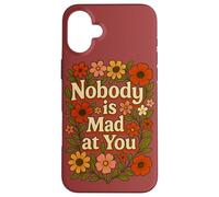 Design morbido con scritta "Nobody Is Mad At You" Custodia per iPhone 16 Plus