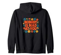 Design Morbido con Scritta Nobody Is Mad At You Felpa con Cappuccio