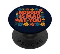 Design morbido con scritta "Nobody Is Mad At You" PopSockets PopGrip Adesivo