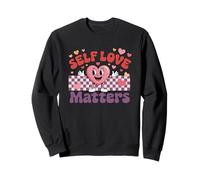 Design Motivazionale a Forma di Cuore Self Love Matters Felpa