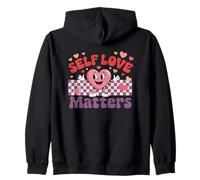 Design Motivazionale a Forma di Cuore Self Love Matters Felpa con Cappuccio