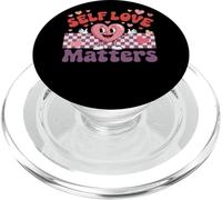 Design motivazionale a forma di cuore "Self Love Matters" PopSockets PopGrip per MagSafe