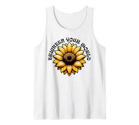 Design Motivazionale con Girasole Brighten Your World Canotta