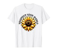 Design Motivazionale con Girasole Brighten Your World Maglietta