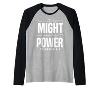 Design Motivazionale Non per Forza né per Potere Maglia con Maniche Raglan