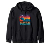 Design Motivazionale Rest Is My Power Felpa con Cappuccio