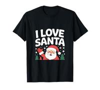Design Natalizio con Scritta «I Love Santa» Maglietta