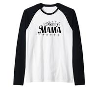 Design Natalizio Merry Mama Maglia con Maniche Raglan