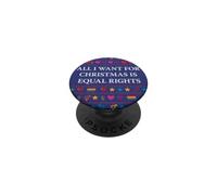 Design natalizio per la parità dei diritti LGBTQ Pride PopSockets PopGrip Adesivo