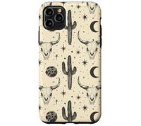 Design occidentale boho, teschio di mucca, cactus, luna, stelle Custodia per iPhone 11 Pro Max