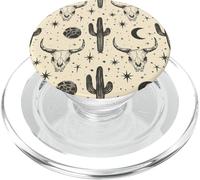 Design occidentale boho, teschio di mucca, cactus, luna, stelle PopSockets PopGrip per MagSafe