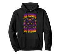 Design Occulto con Gatto Nero con Scritta As Above So Meow Felpa con Cappuccio