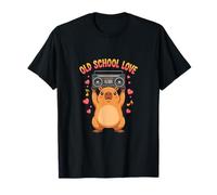 Design Old School Love Capybara Boombox Maglietta