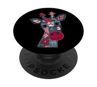Design patchwork con giraffa per feste e allegria divertente PopSockets PopGrip Adesivo