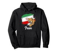 Design Patriottico della Bandiera dell'Iran Ghepardo feroce Felpa con Cappuccio