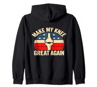 Design Patriottico Make My Knee Great Again Felpa con Cappuccio
