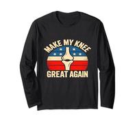 Design Patriottico Make My Knee Great Again Maglia a Manica