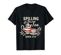 Design patriottico retrò USA Spilling the Tea Since 1773 Maglietta