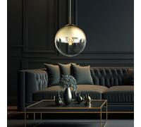 Design Pendolo Coprire Lampada Vetro Sfera Salotto Lavoro Camera Appesa Luce Oro