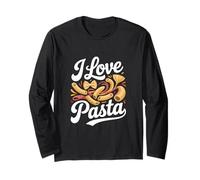 Design per Amanti dei Noodle con Scritta «I Love Pasta Noodle» Maglia a Manica