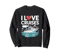 Design per amanti dei viaggi nautici I Love Cruises Felpa