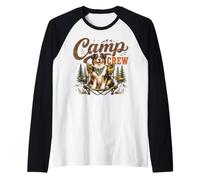 Design per Amanti del Campeggio e Cani Felici Maglia con Maniche Raglan