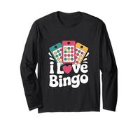 Design per Amanti del Gioco di Carte I Love Bingo Maglia a Manica