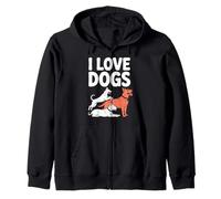 Design per Appassionati di Animali Domestici I Love Dogs Felpa con Cappuccio