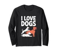 Design per Appassionati di Animali Domestici I Love Dogs Maglia a Manica