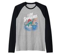 Design per Appassionati di Dinosauri I Love Spinosaurus Maglia con Maniche Raglan