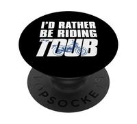 Design per motocicletta sportiva con scritta "I'd Rather Be Riding T-DUB ADV Dual Sport" PopSockets PopGrip Adesivo