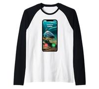 Design per Pesca al Pesce Gatto in Arrivo per Pescatori Master Maglia con Maniche Raglan
