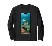 Design per Pesca al Salmone in Arrivo per Pescatori Fish Master Maglia a Manica
