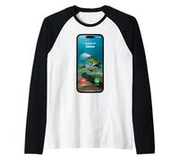 Design per Pesca al Salmone in Arrivo per Pescatori Fish Master Maglia con Maniche Raglan