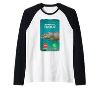 Design per Pesca alla Trota in Arrivo per Pescatori Fish Master Maglia con Maniche Raglan