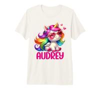 Design Personalizzato con Nome Audrey Unicorno Maglietta Premium