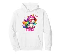 Design Personalizzato con Nome Terri Unicorno Felpa con Cappuccio