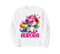Design Personalizzato con Nome Unicorno Aurora Felpa