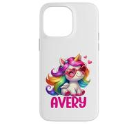 Design personalizzato con nome unicorno Avery Custodia per iPhone 14 Pro Max