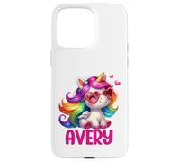 Design personalizzato con nome unicorno Avery Custodia per iPhone 15 Pro Max