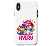 Design personalizzato con nome unicorno Avery Custodia per iPhone X/XS