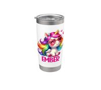 Design personalizzato con nome unicorno Ember Bicchiere termico in acciaio inox doppia parete