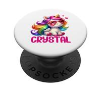 Design personalizzato con nome unicorno in cristallo PopSockets PopGrip Adesivo