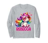 Design Personalizzato con Nome Unicorno Rebecca Maglia a Manica