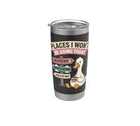 Design "Places I Won't Be Going Today" Lazy Duck Bicchiere termico in acciaio inox doppia parete