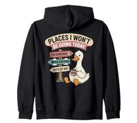 Design Places I Won't Be Going Today Lazy Duck Felpa con Cappuccio