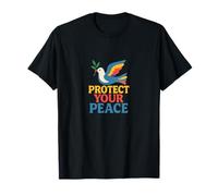 Design Protect Your Peace Positive Mindful Citazione Calm Vibes Maglietta